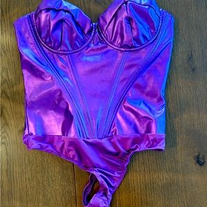Purple metallic bodysuit
